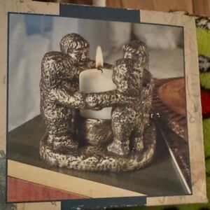 Artistic Embrace Candle Holder in Silver